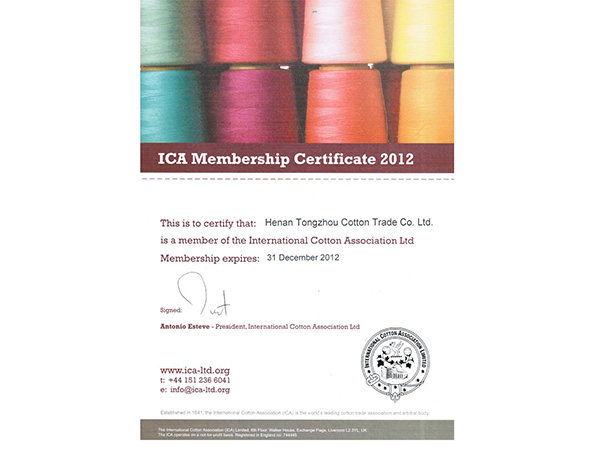 ICA成员证书